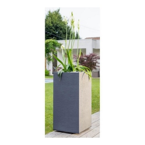 Plant pot EDA Graphit Grey Dark grey Plastic Squared 39,5 x 39,5 x 80 cm image 2
