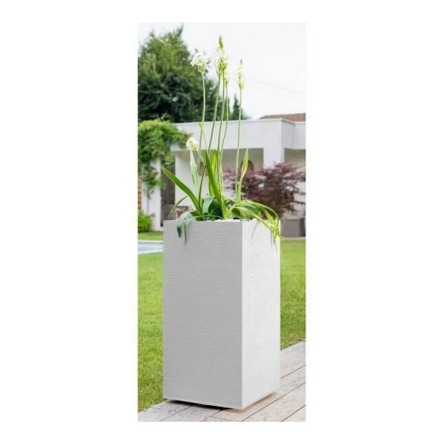 Plant pot EDA Graphit White Plastic Squared 39,5 x 39,5 x 80 cm image 2