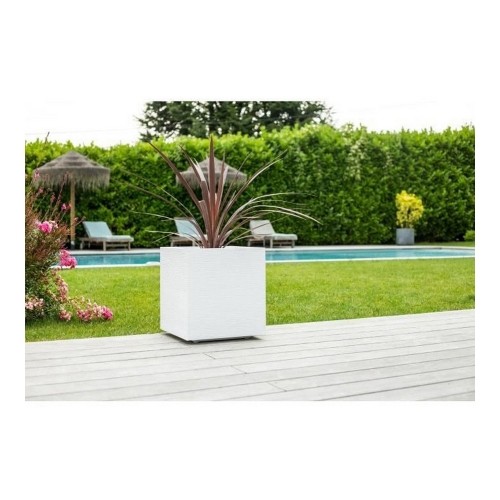 Plant pot EDA Graphit White Plastic Squared 39 x 39 x 43 cm image 2