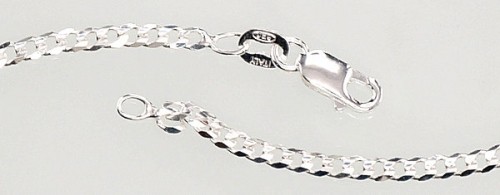 Серебряная цепочка Картье 2.5 мм , алмазная обработка граней #2400073, Серебро	925°, длина: 70 см, 8.1 гр. image 2