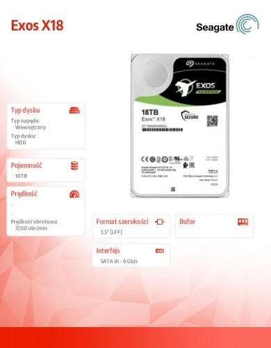 Seagate Exos X18 10TB 4Kn SATA 3,5 ST10000NM018G image 2