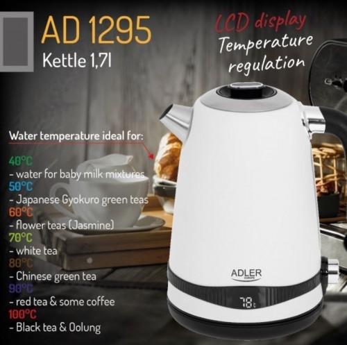 Adler AD 1295W Electric kettle with temperature regulation 1.7L 2200W image 2