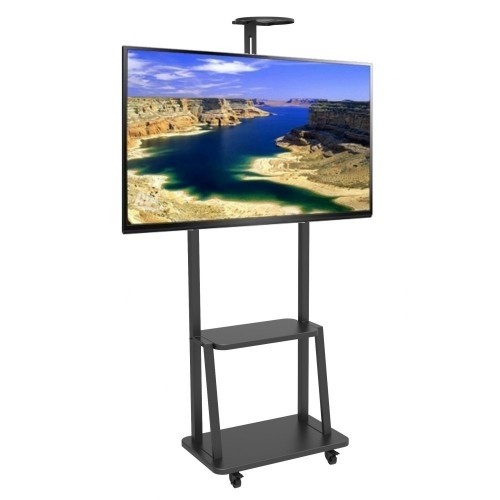 Techly Mobile TV stand 32-70 inches 60kg with a shelf image 2