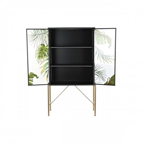 Sideboard DKD Home Decor 85 x 35 x 155 cm Crystal Black Golden Metal Brown Transparent Green Dark brown image 2