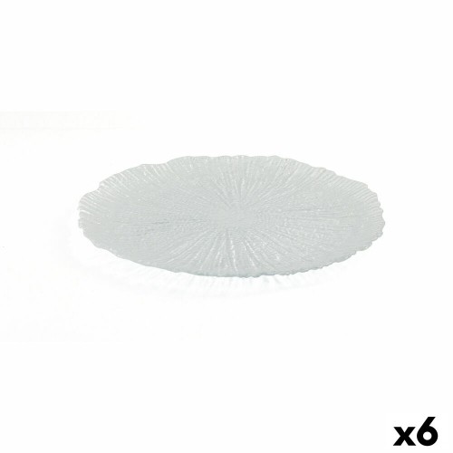 Flat plate Quid Mar De Viento Transparent Glass Ø 28 cm (6 Units) (Pack 6x) image 2