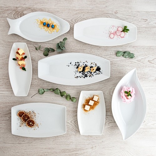 Serving Platter Quid Gastro Ceramic White (40 x 17,5 x 3,5 cm) (Pack 4x) image 2