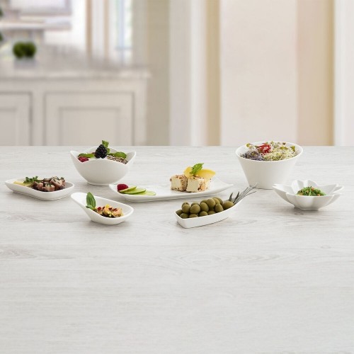 Snack tray Quid Select White Ceramic 20,5 x 7,5 cm (6 Units) (Pack 6x) image 2
