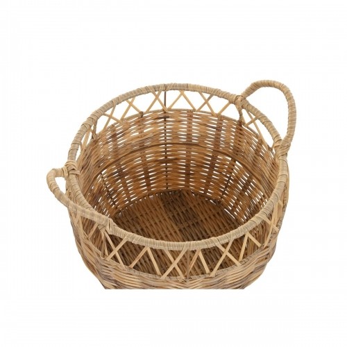 Basket set DKD Home Decor Natural Metal Polyethylene 38 x 38 x 34 cm 38 x 38 x 27 cm 3 Pieces image 2