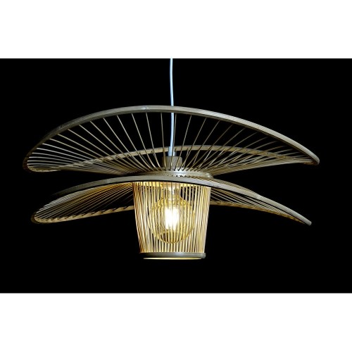 Ceiling Light DKD Home Decor Brown Bamboo 50 W 60 x 60 x 28 cm image 2