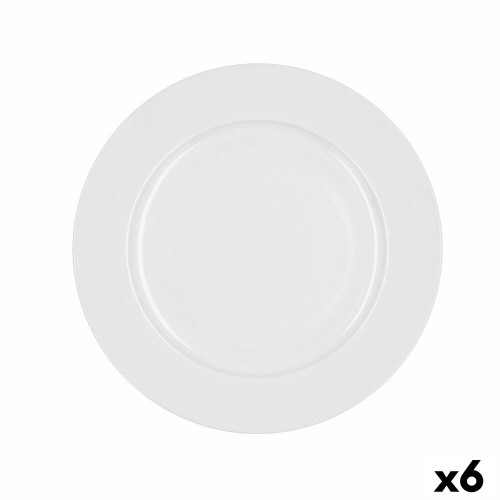 Flat plate Bidasoa Glacial Ceramic White (25 cm) (Pack 6x) image 2