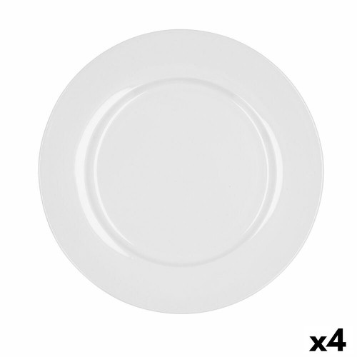 Flat plate Bidasoa Glacial Ceramic White (27 cm) (Pack 4x) image 2