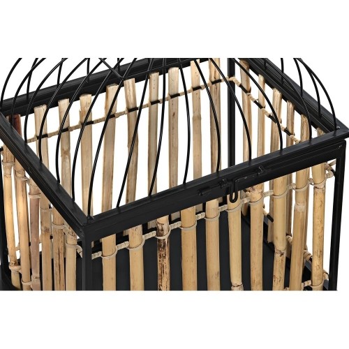 Decorative Figure DKD Home Decor Natural Black Metal Rattan (38,5 x 30 x 54 cm) (3 Pieces) image 2