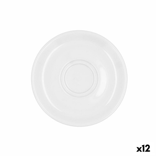 Flat Plate Bidasoa Glacial Coffee 100-180 ml White Ceramic (12 Units) (Pack 12x) image 2