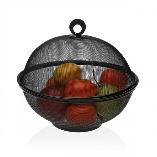 Fruit Bowl Versa Black With lid Metal Steel (28 x 28 x 28 cm) image 2