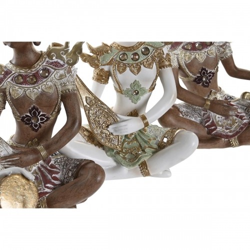 Decorative Figure DKD Home Decor White Brown Buddha Oriental 18 x 12 x 27,5 cm (4 Pieces) image 2