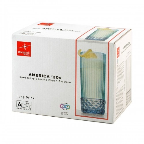 Glāžu komplekts Bormioli Rocco America'20s Zils 6 gb. Stikls (400 ml) image 2