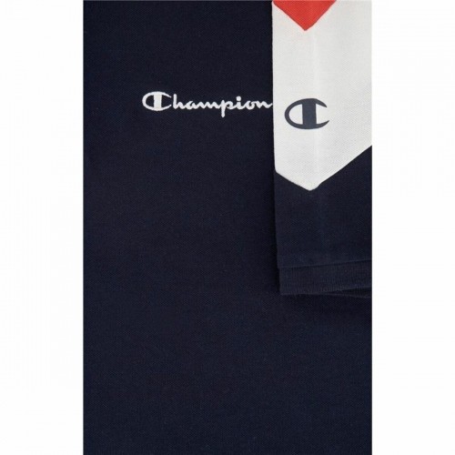 Men’s Short Sleeve Polo Shirt Champion Navy Blue image 2