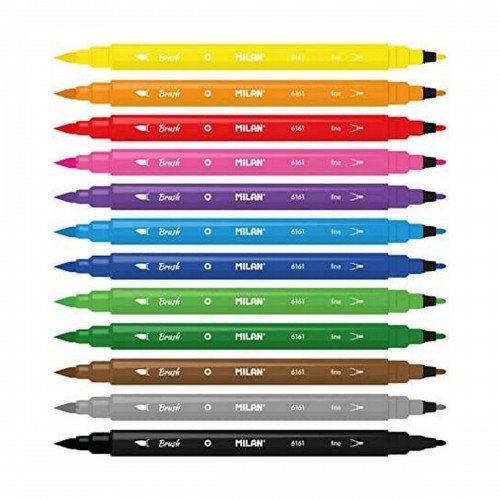 Set of Felt Tip Pens Milan Multicolour Double-ended/Double grading image 2