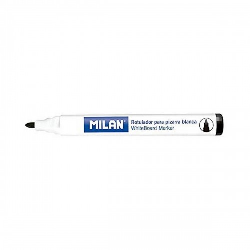felt-tip pens Milan Whiteboard 12 Units Black PVC image 2