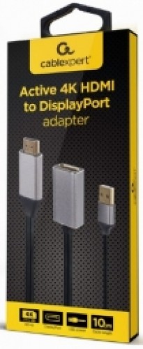 Adapteris Gembird HDMI Male - DisplayPort Female 4K Black image 2