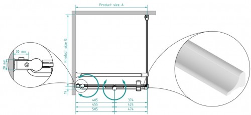 Brasta Glass Душевая кабина SANDRA 80x80 Тонированный серый или коричневый image 2