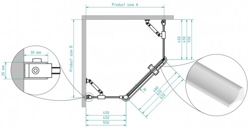 Brasta Glass Dušas kabīne LINA 80x80 Tonēts pelēks vai brūns image 2