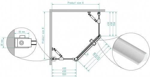 Brasta Glass Душевая кабина LINA 80x80 Тонированный серый или коричневый image 2