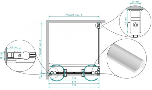 Brasta Glass Dušas kabīne ERIKA 80x80 Caurspīdīgs image 2