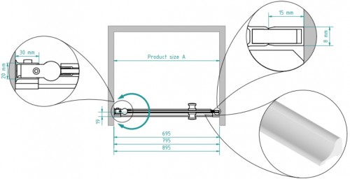 Brasta Glass Душевая дверь в нишу GRETA 90 Прозрачный image 2