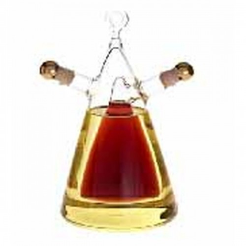 Oil and Vinegar Set DKD Home Decor Caurspīdīgs Korķis Borosilikāta glāze (10,5 x 9 x 18 cm) (300 ml) image 2