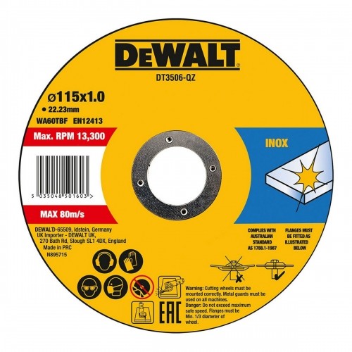 Griešanas disks Dewalt Fast Cut dt3506-qz 10 gb. 115 x 1 x 22,23 mm image 2