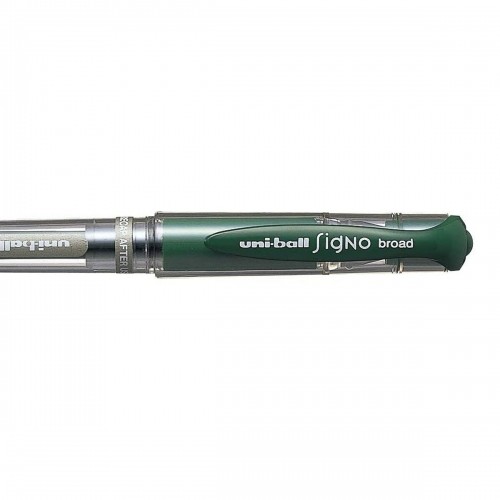 Liquid ink ballpoint pen Uni-Ball Signo Broad UM-153 W Zaļš 12 gb. image 2