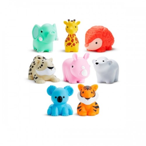 MUNCHKIN Bath Toy Scoop with, Wild Animal Bath Toy Squirts, 9m+, 8pcs, 012543 image 2