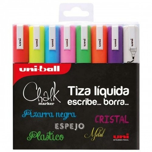 Liquid chalk markers Uni-Ball PWE-5M Daudzkrāsains 8 gb. image 2