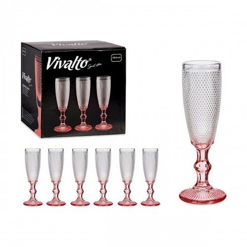 Vivalto Šampanieša glāze Rozā Caurspīdīgs Stikls 6 gb. (180 ml) image 2