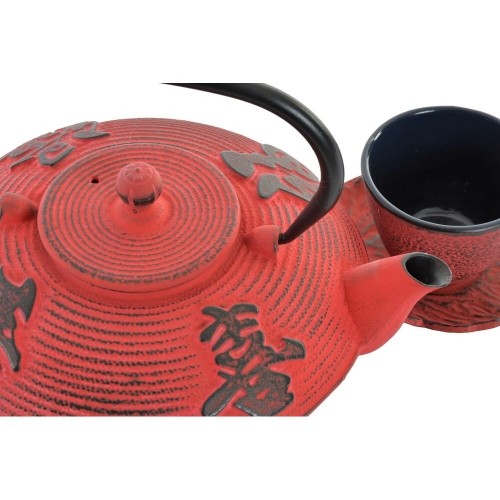 Tea Set DKD Home Decor Red Black (800 ml) image 2