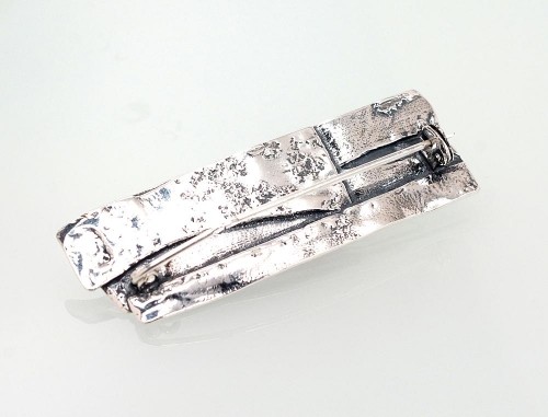 Серебряная брошь #2920170(POx-Bk)_CO, Серебро 925°, оксид (покрытие), Коралл, 8.9 гр. image 2