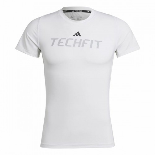 Men’s Short Sleeve T-Shirt Adidas techfit Graphic  White image 2