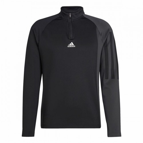 Men’s Long Sleeve T-Shirt Adidas 1/4-Zip Black image 2