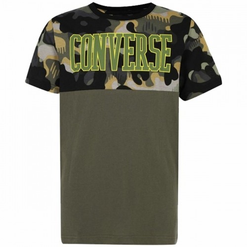 Child's Short Sleeve T-Shirt Converse Blocked Camo Yellow image 2