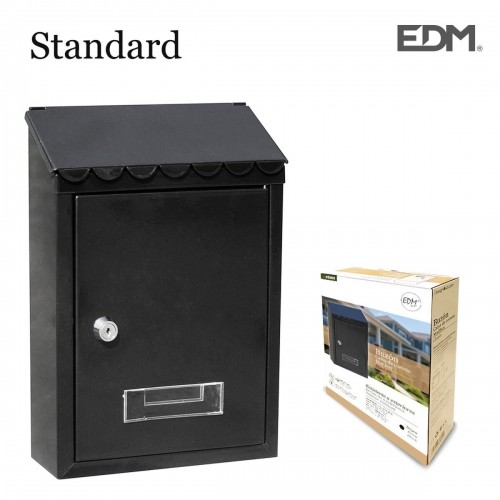Letterbox EDM Standard 21 x 6 x 30 cm Black Steel image 2
