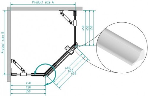 Brasta Glass Dušas kabīne NIDA 90x90 Tonēts pelēks vai brūns	 image 2