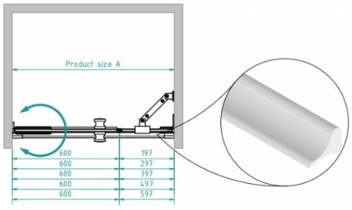 Brasta Glass Душевая стенка в нишу IRMA 120 Тонированный серый или коричневый image 2