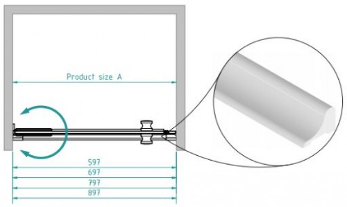 Brasta Glass Душевая дверь в нишу IEVA 60 Прозрачный image 2