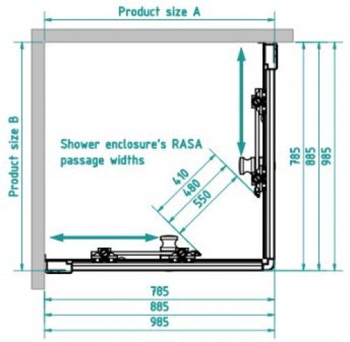 Brasta Glass Душевая кабина RASA 100x100 Тонированный серый или коричневый image 2