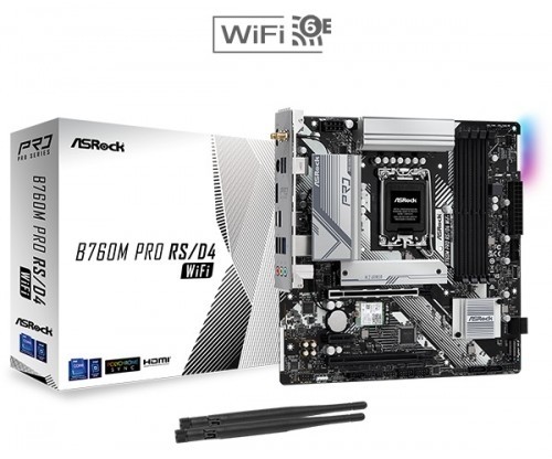 Asrock Motherboard B760M Pro RS/D4 WIFI s1700 4DDR4 DP/HDMI mAT image 2