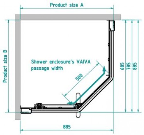 Brasta Glass Dušas kabīne VAIVA 90x90 Caurspīdīgs  image 2