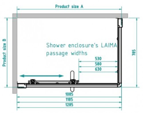 Brasta Glass Душевая кабина LAIMA 130x80 Фактурный, зеленоватый, голубоватый, сатиновый image 2