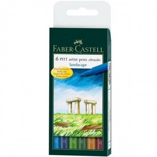 Set of Felt Tip Pens Faber-Castell Pitt Artist Landscape Case (5 Units) image 2
