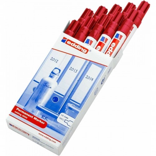 Permanent marker Edding 3000 Red (10 Units) image 2